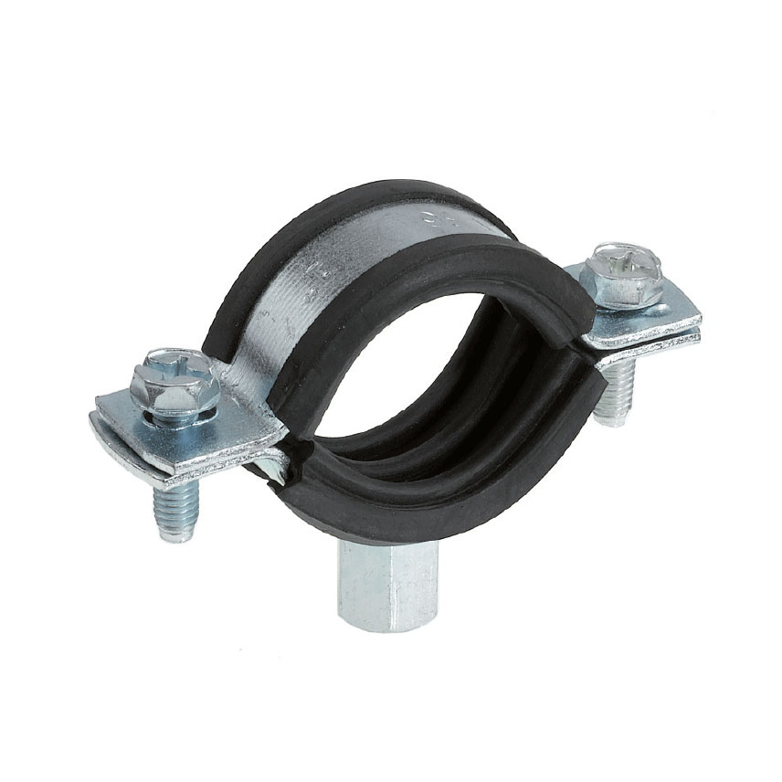 Abraçadeira Isofónica Com Porca M8+M10 PCL104 Ferro Passivado Amarelo/Zincado