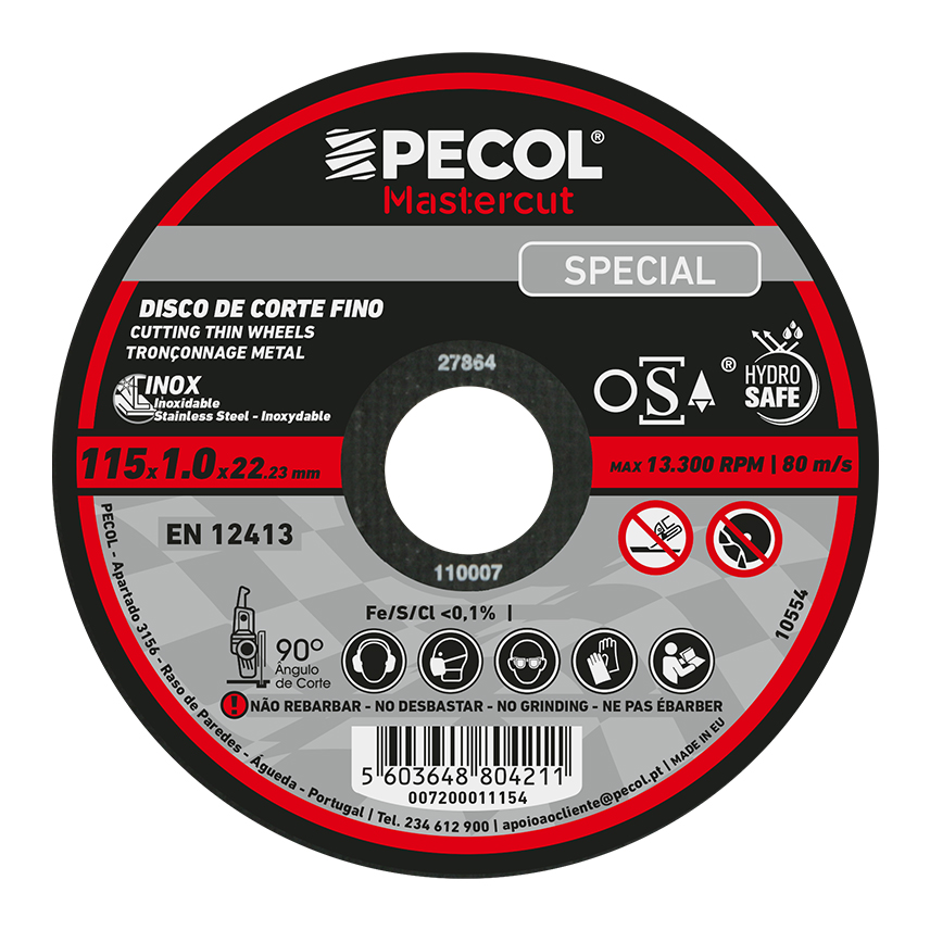 Disco Corte Fino Inox PECOL