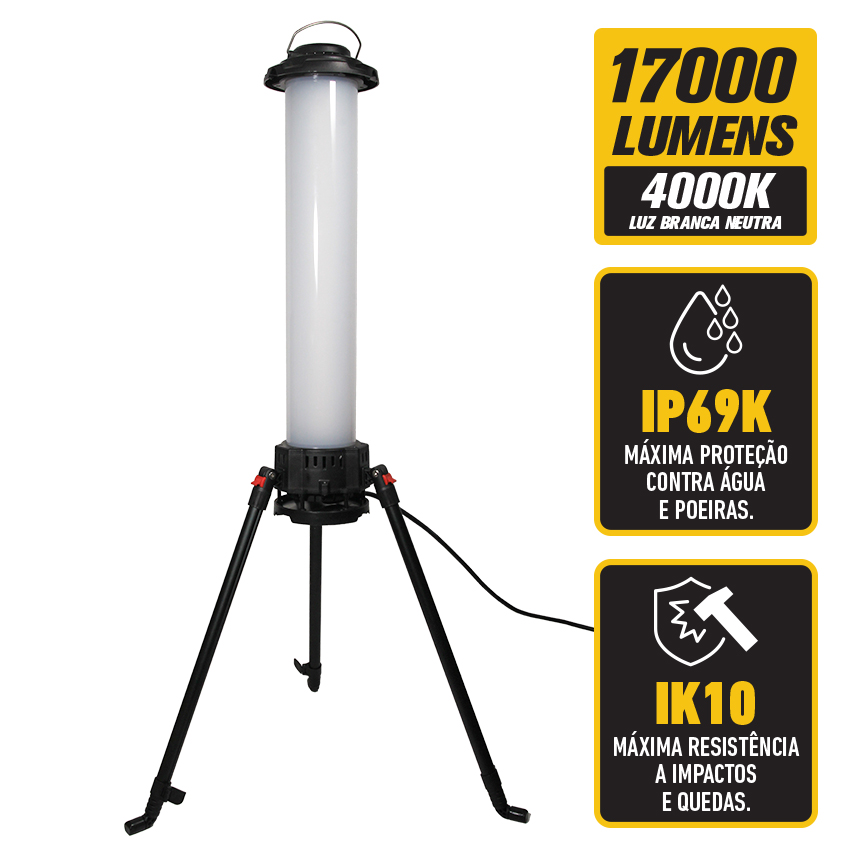 Projetor LED Tubular de Obra 360º PECOL